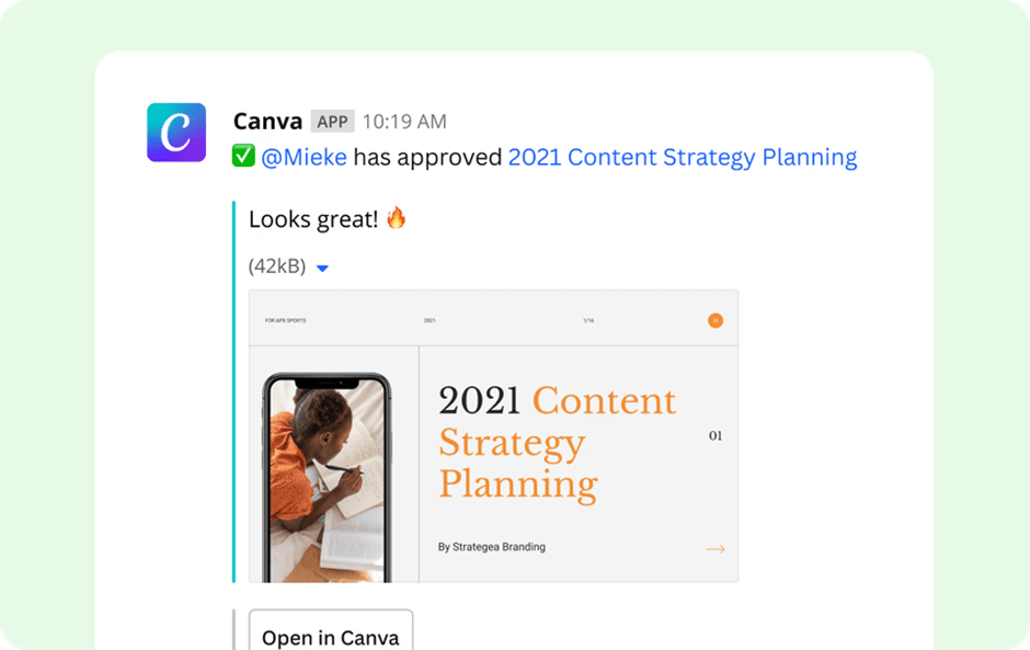 Connect Canva with Slack 