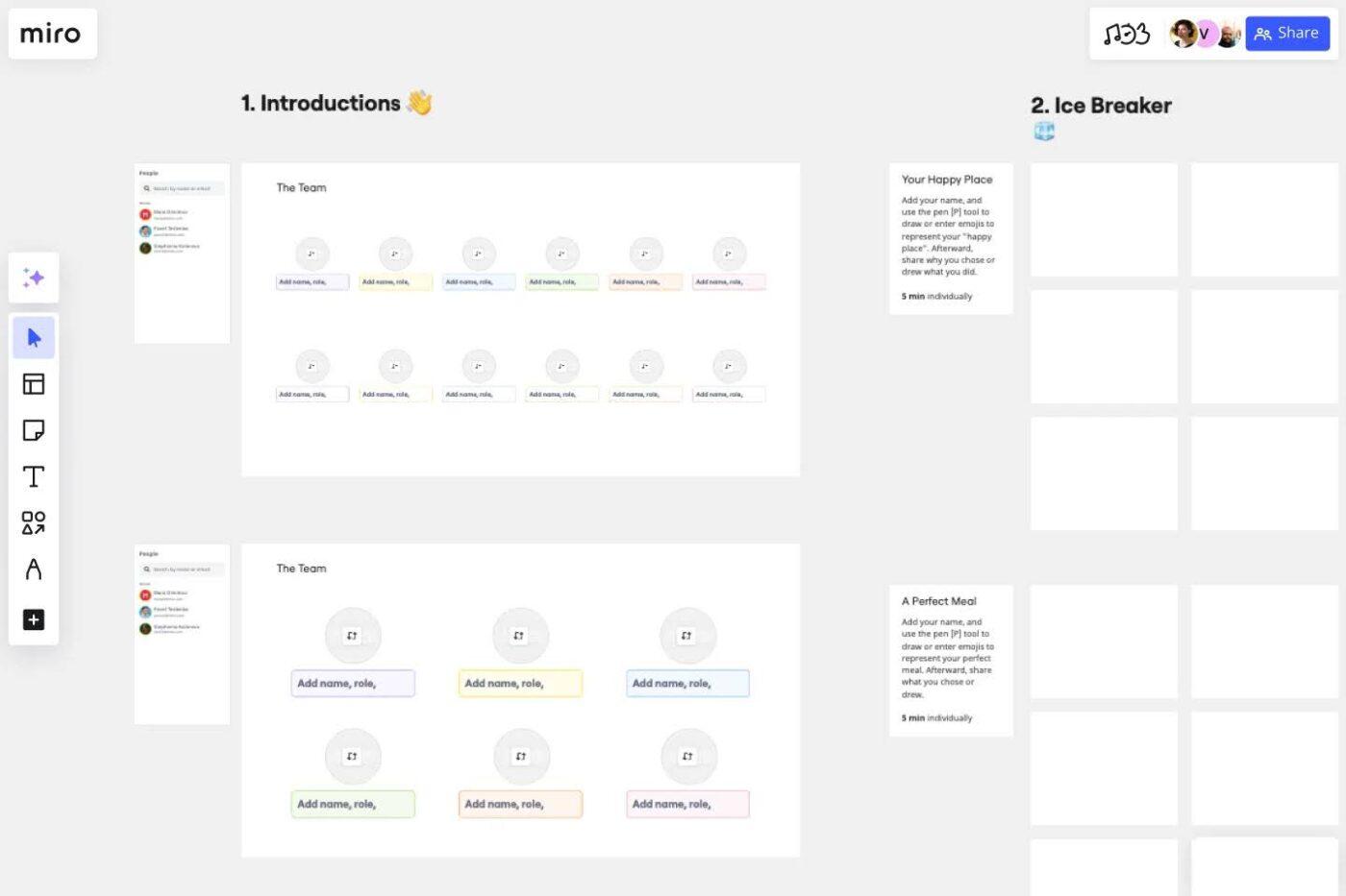 Meet the Team Template: miro org chart templates