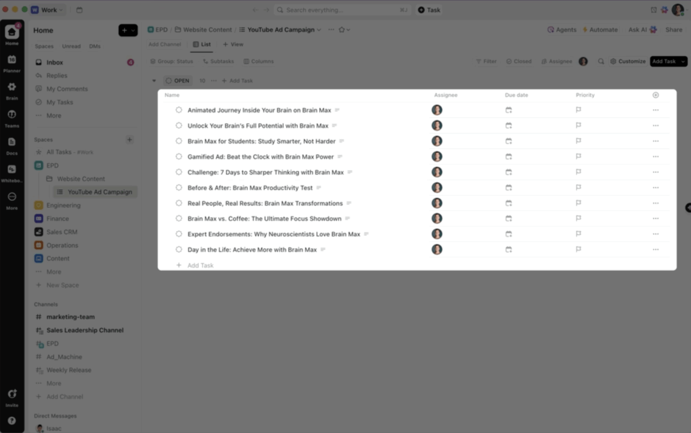 Ide-ide tidak lagi mengambang—mereka menjadi bagian dari alur kerja Anda yang sebenarnya. Setiap tugas kini terlihat, dapat dilacak, dan terhubung dengan tujuan Anda.