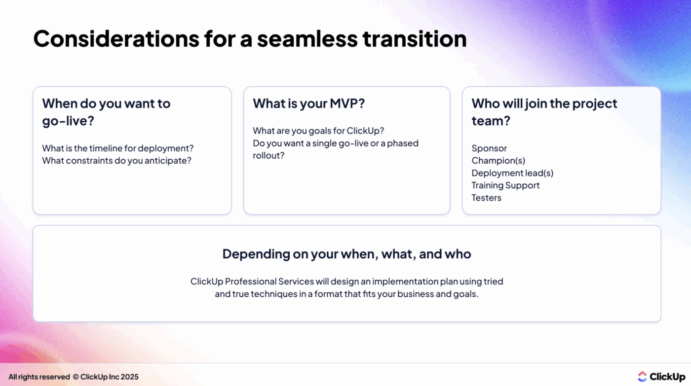 Considerations for seamless transition to Convergence