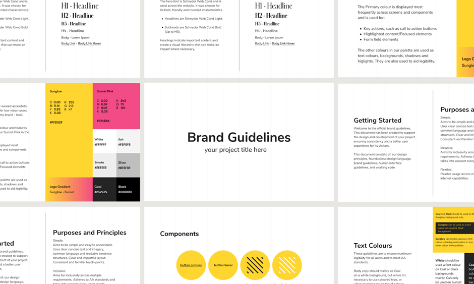 Simple Brand Guideline Template by Figma: Figma Brand Guidelines Template