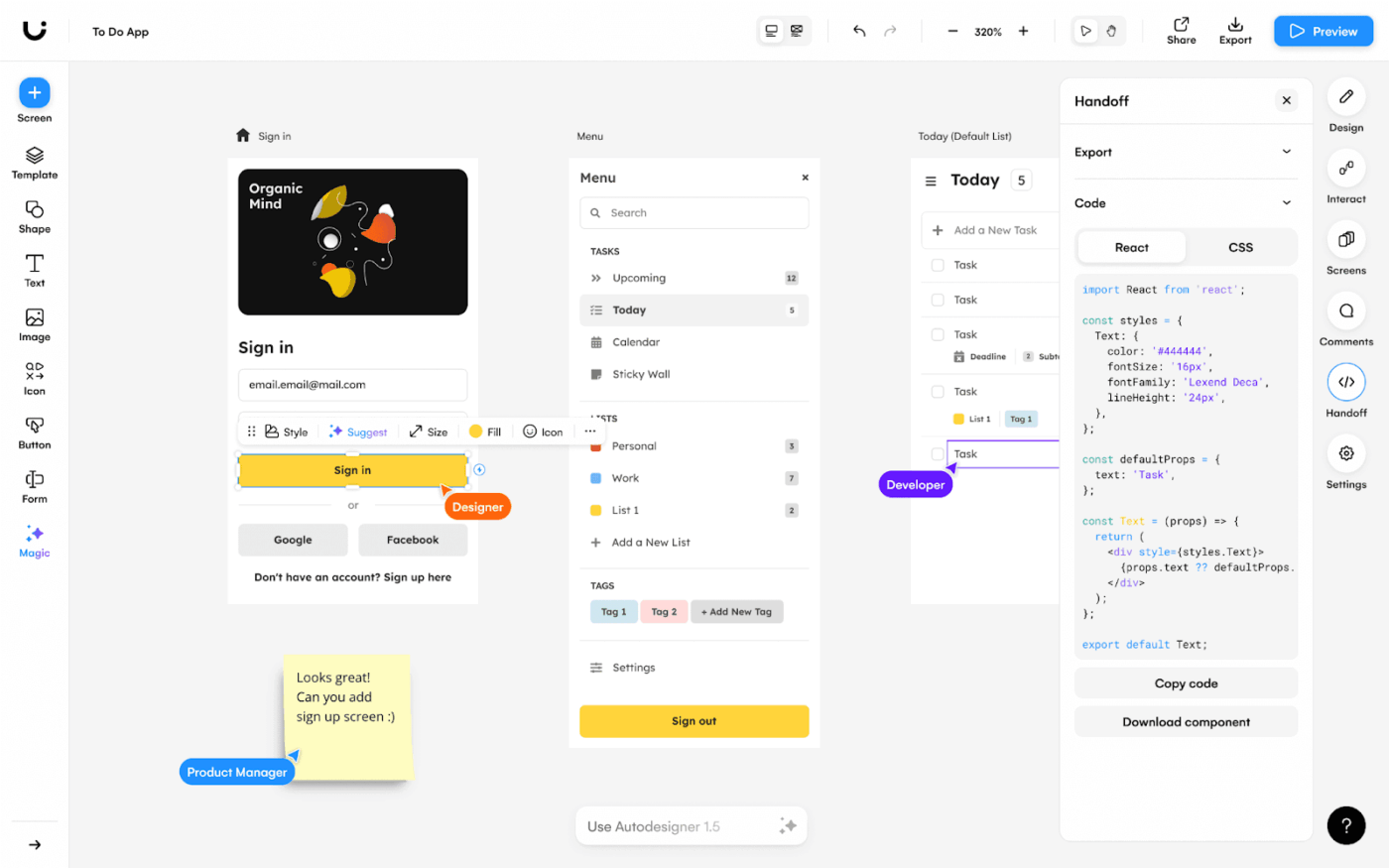 Uizard (Best for fast wireframing and mockups with AI prompts)_ai agents for designers