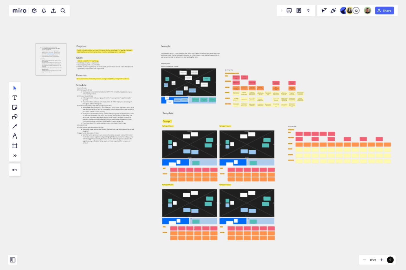Miro User Journey Mapping Workshop Template : Miro customer journey templates
