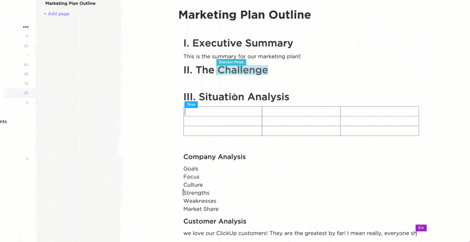 Turn feedback into tasks with one click and keep the whole project moving in one space via ClickUp Docs