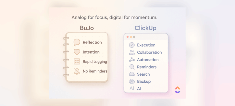 From BuJo reflection to ClickUp execution: bridging analog and digital productivity