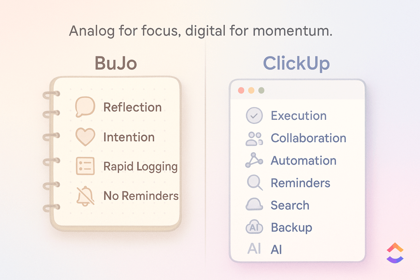 Integration of analog bullet journaling with digital AI tools.