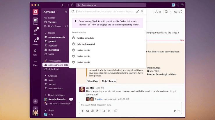 Slack: Enhance team conversations with AI-powered search summaries and context retention: Tanka AI Alternatives