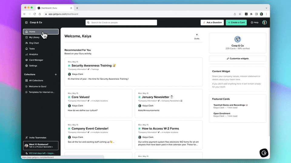 Guru: AI-powered knowledge management tool for capturing and sharing team expertise