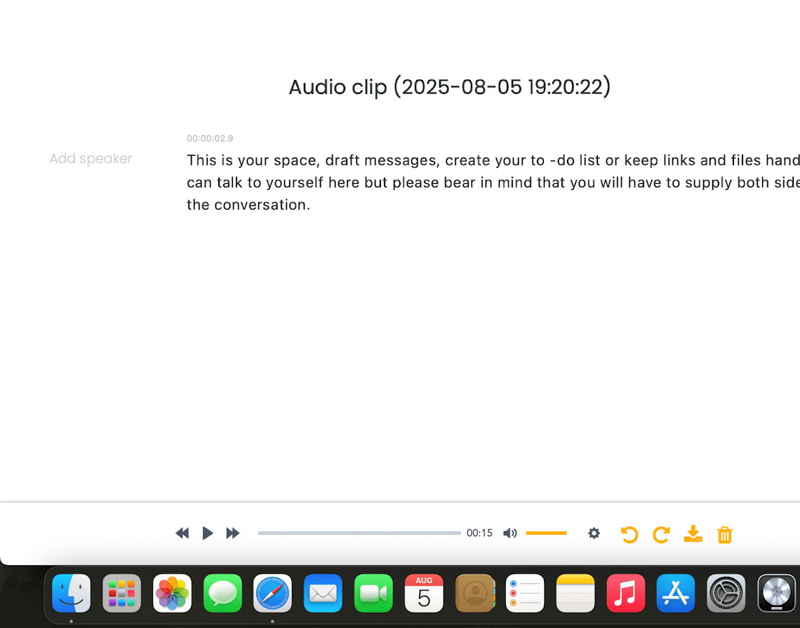Use the transcript in your work