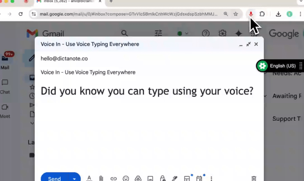 Voice In: Transcribes audio and supports dictation within Google Workspace