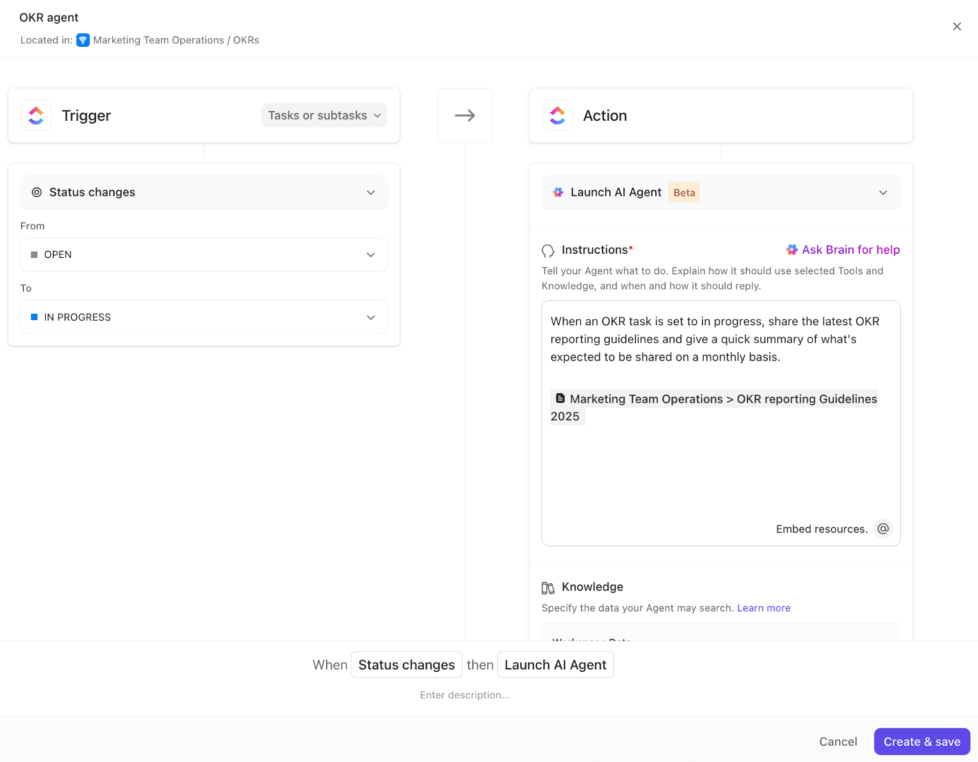 ClickUp AI Agents: Task management app to track progress and manage project planning