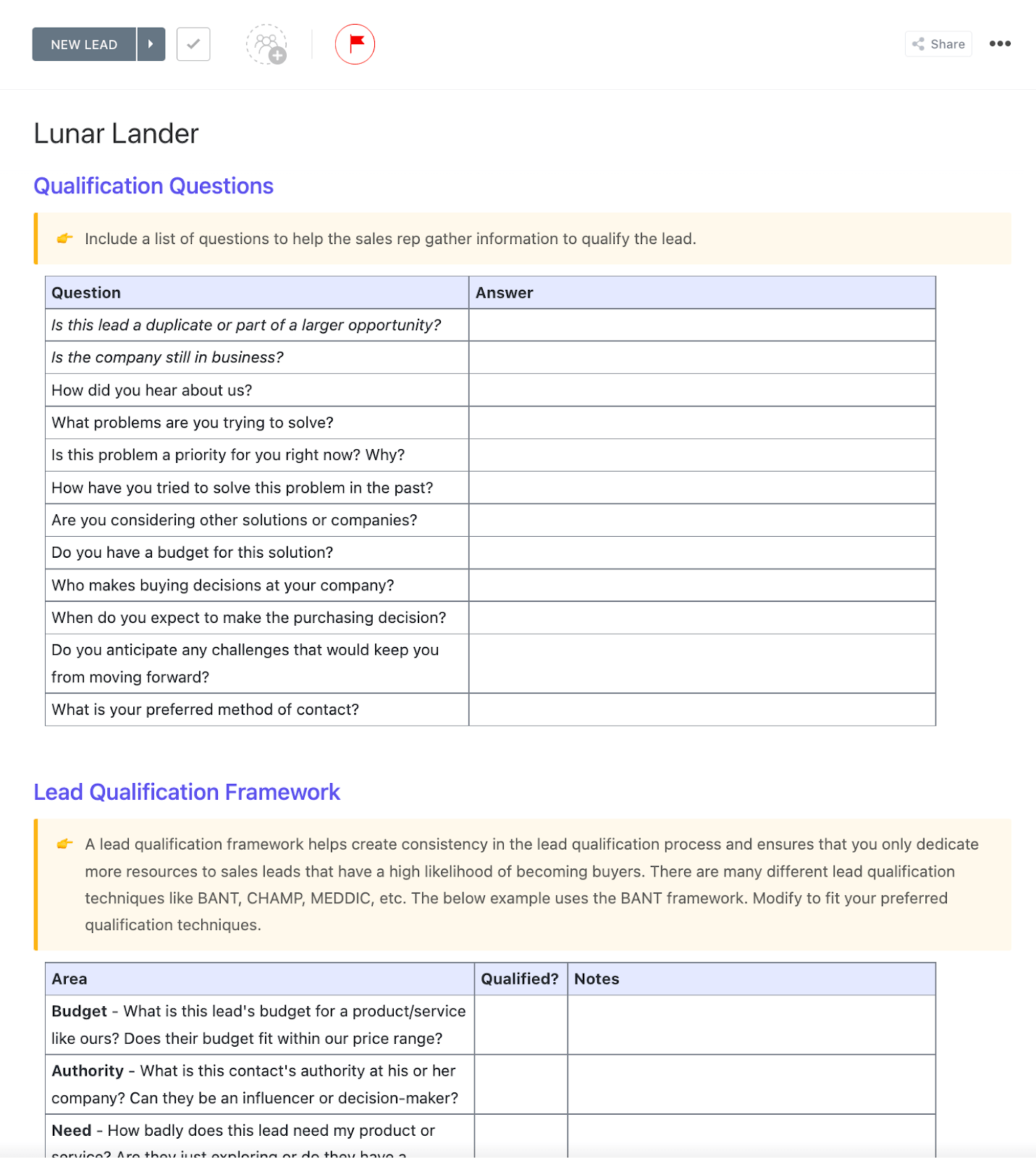 ClickUp CRM Template that also serves as a step-by-step guide