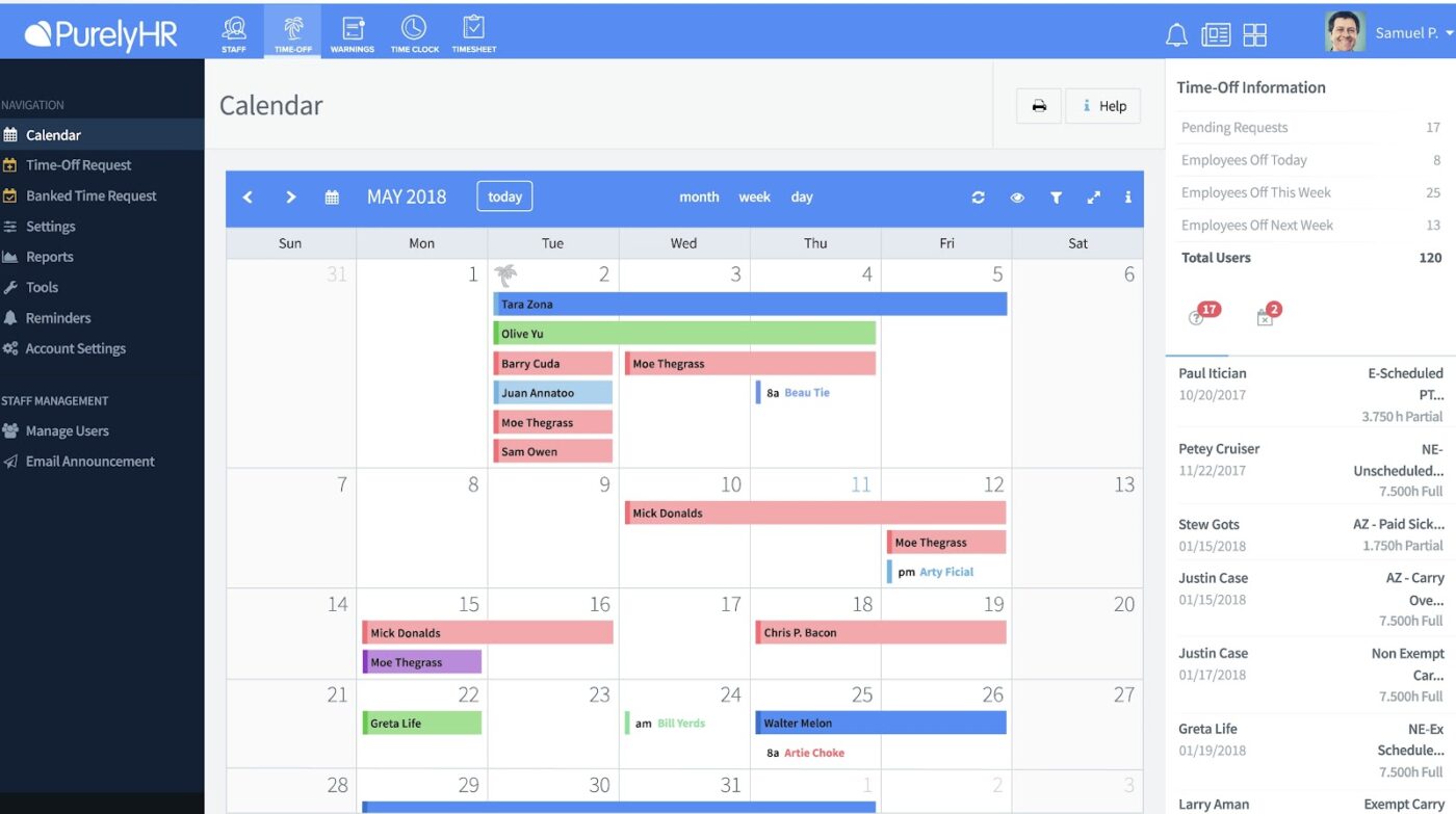 PurelyHR: Monitor employees training status