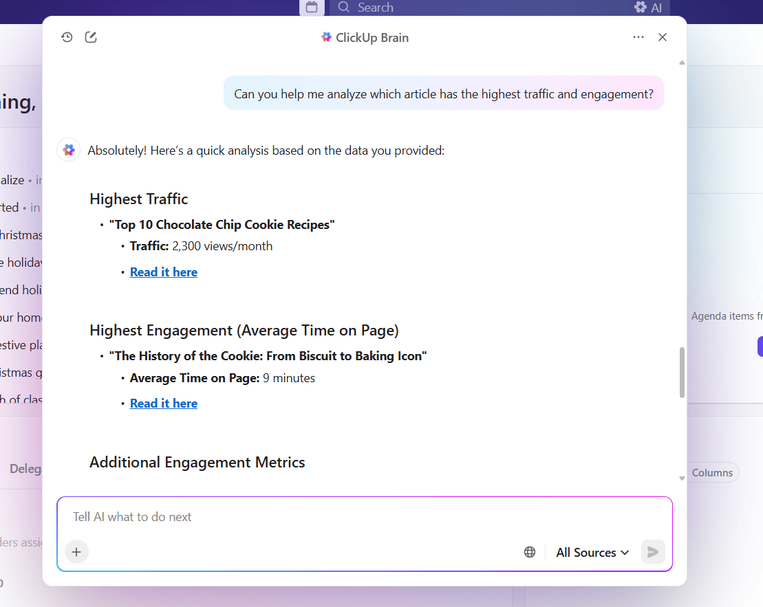 ClickUp Brain: Make the optimization process a breeze