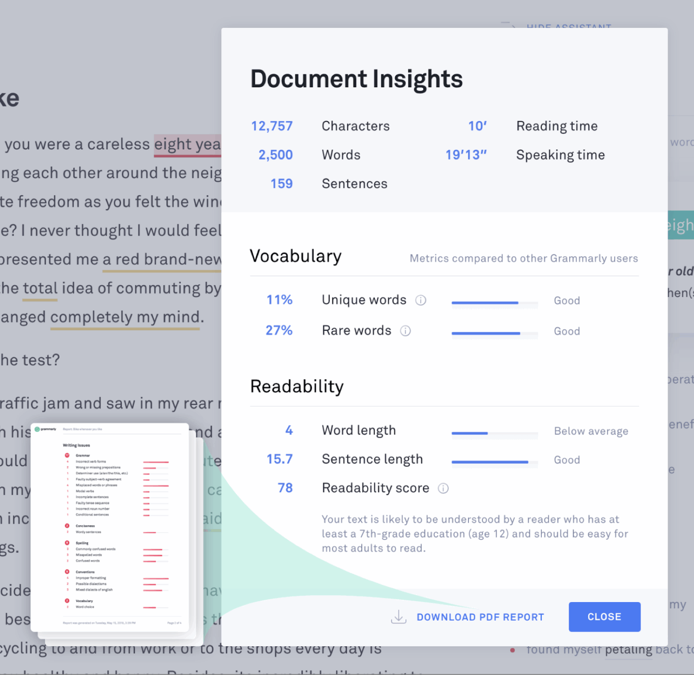 Grammarly: Content audit tool to produce high-quality content