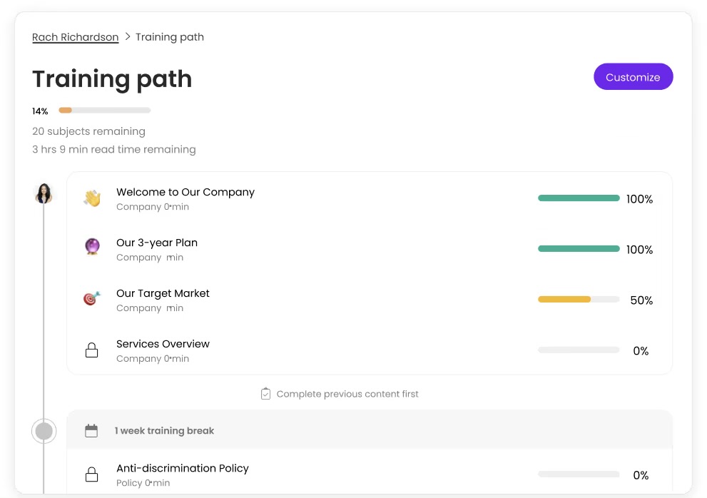 Trainual: Monitor training effectiveness