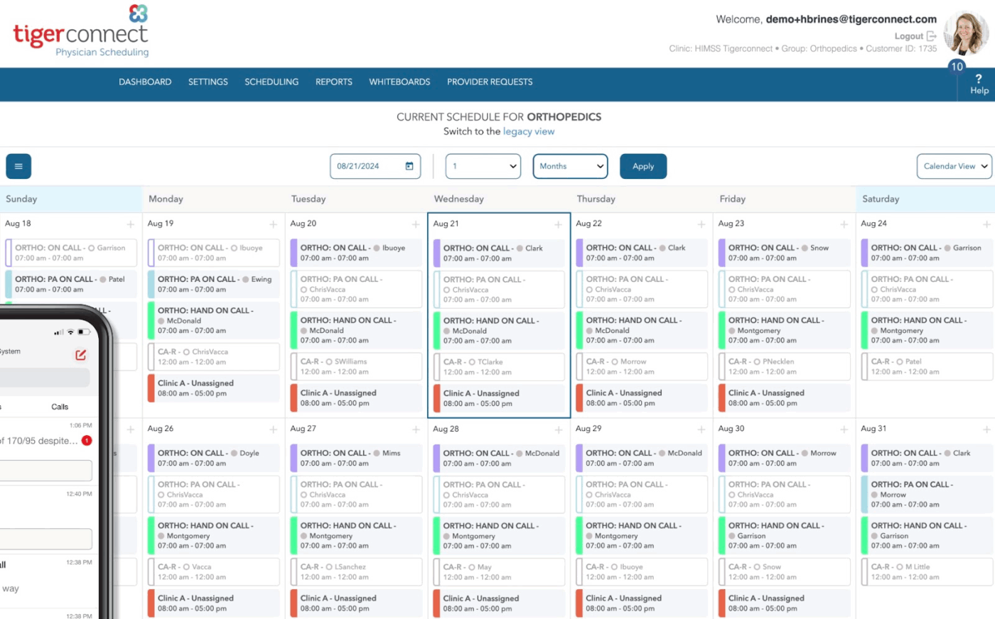 TigerConnect: Healthcare collaboration software for support staff schedules