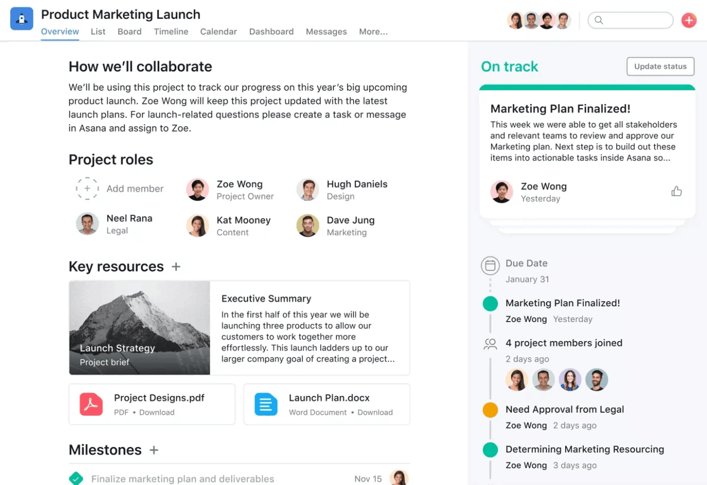 Asana Marketing Templates: Marketing Project Plan Template