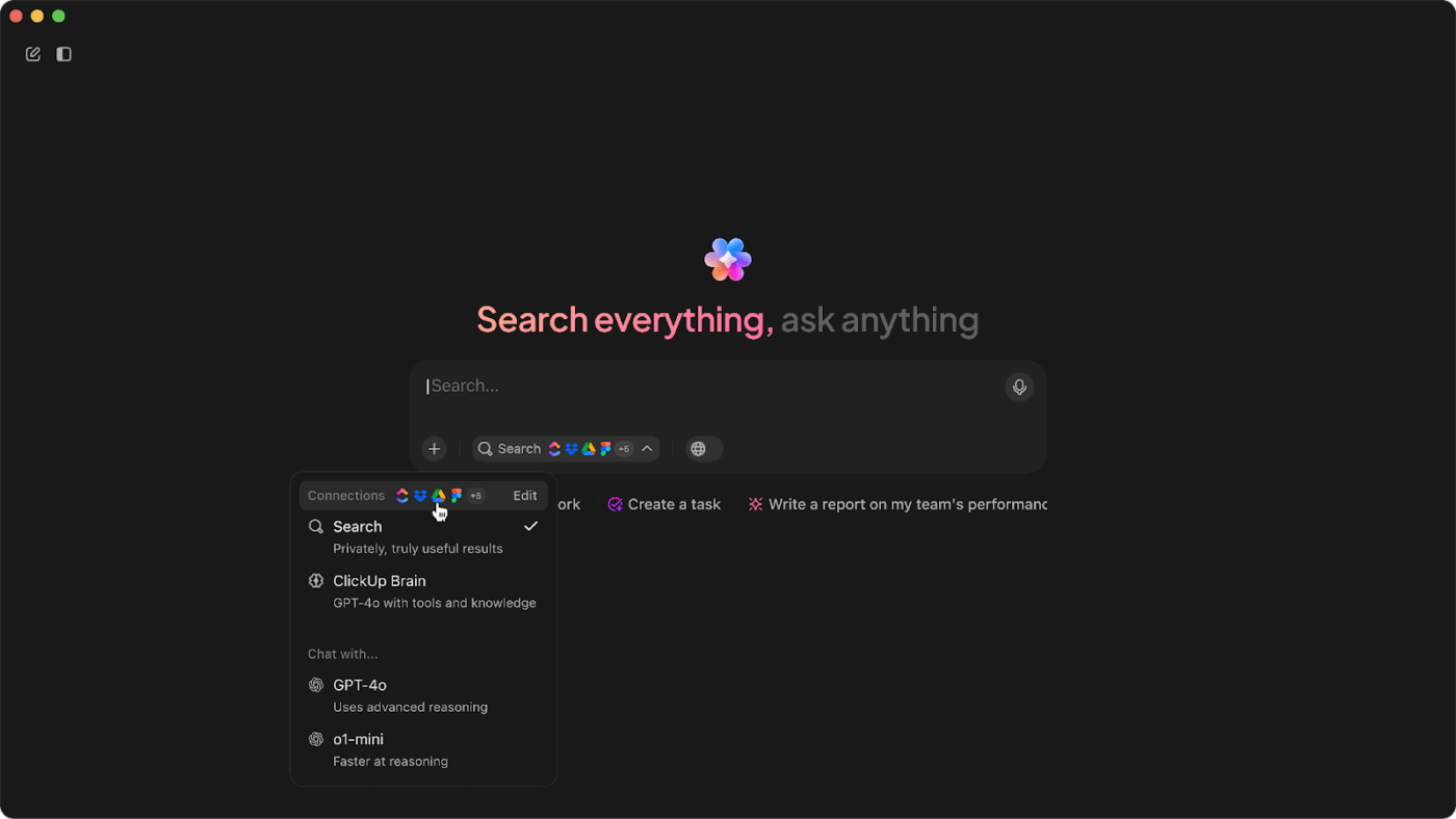 ClickUp Brain MAX: Great AI writing tool to optimize written content and marketing copy