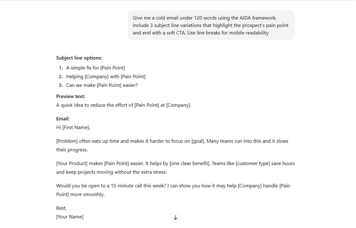 ChatGPT Prompt : how to automate cold emails with ChatGPT