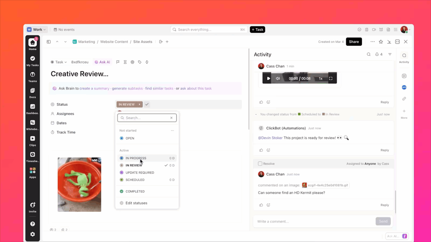 Tâches ClickUp : comment les agences peuvent optimiser les flux de travail d'approbation pour une meilleure efficacité opérationnelle