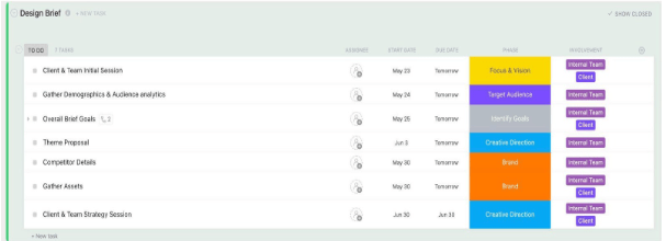 ClickUp Design Brief Template