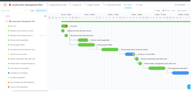 ClickUp Construction Management Plan Template
