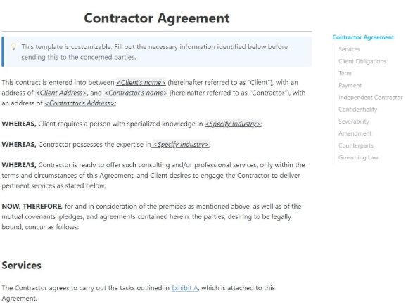 ClickUp Contractor Agreement Template ; Founders Agreement Template