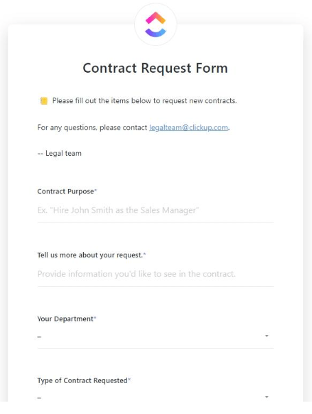 ClickUp Contractor Management Template  ; Founders Agreement Template