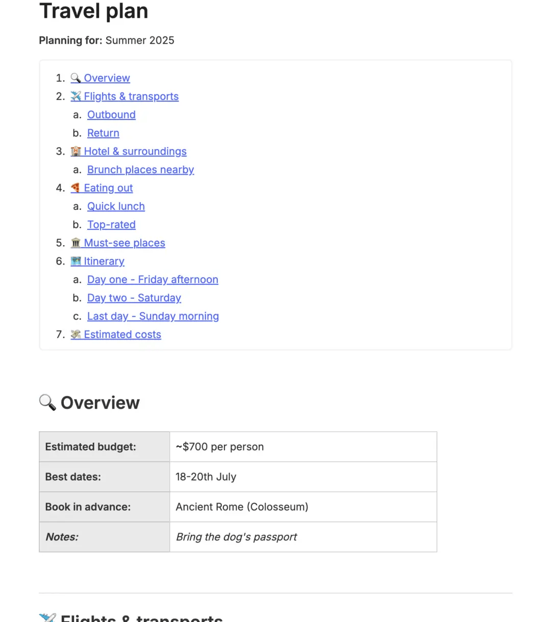 Reisabonnementsjabloon van Evernote - Evernote-dagboelsjabloon