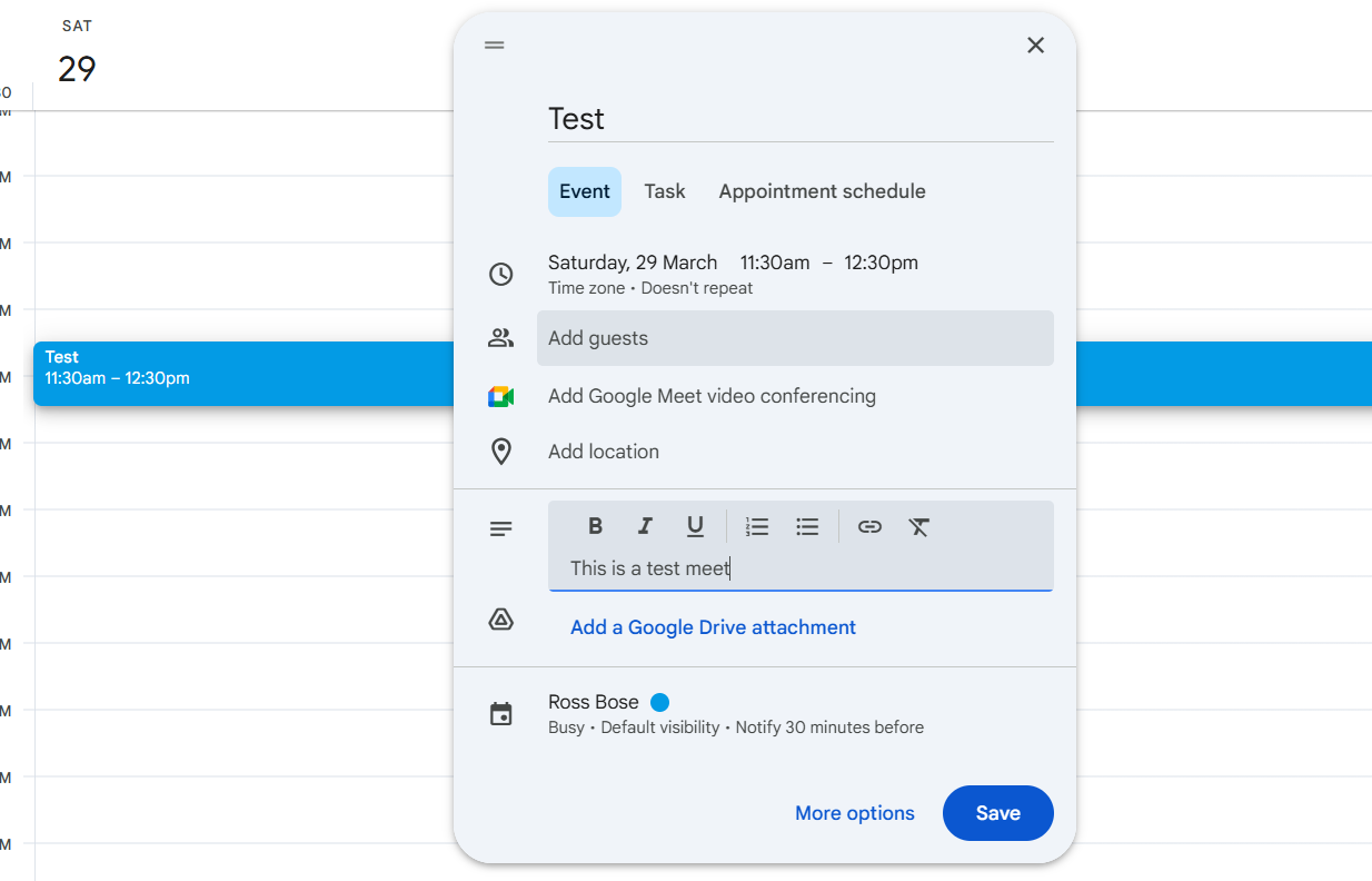 Add Event details - How to create  Events
