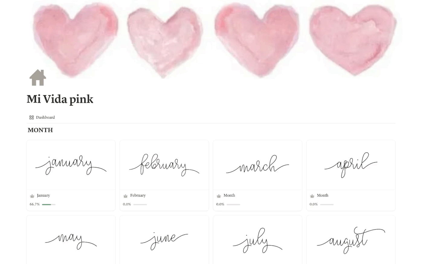 Aesthetic Monthly Tracker via Notion- Notion habit tracker templates