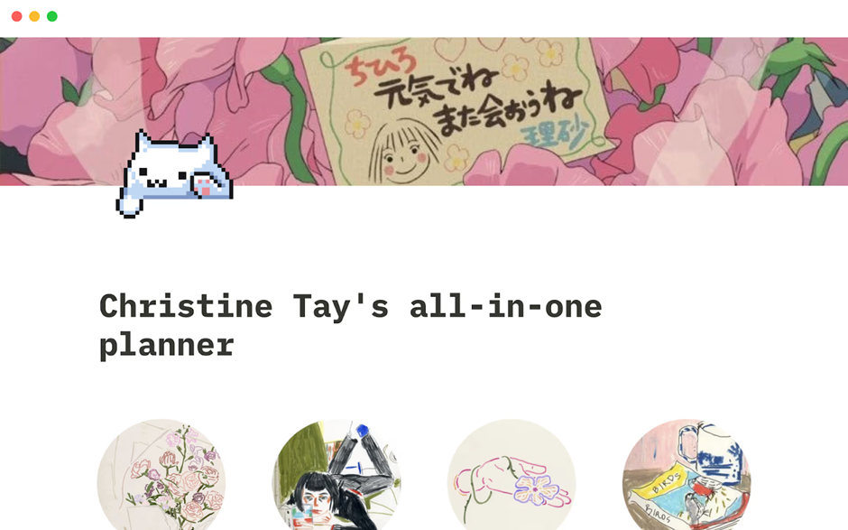 Christine Tay’s All-in-One Planner Template: notion planner templates