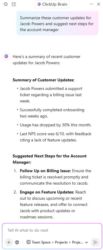 ClickUp Brain으로 워크플로우에 지능을 더하세요