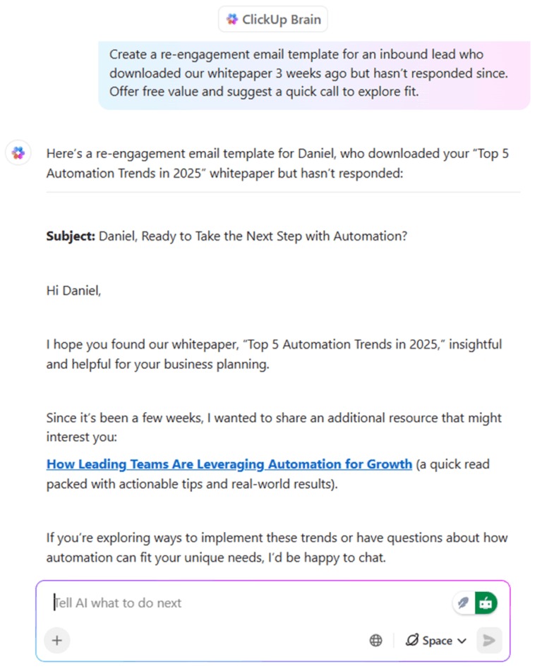 Generate Email Templates for Inbound Sales That Convert