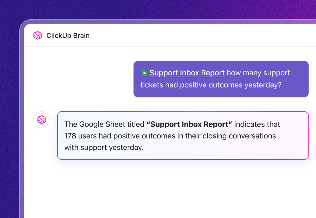 ClickUp Brain: your personal analyst for identifying bottlenecks and surfacing actionable insights