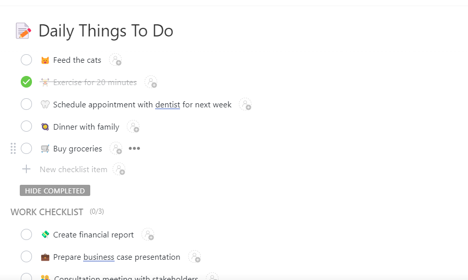ClickUp Daily Things To Do Template