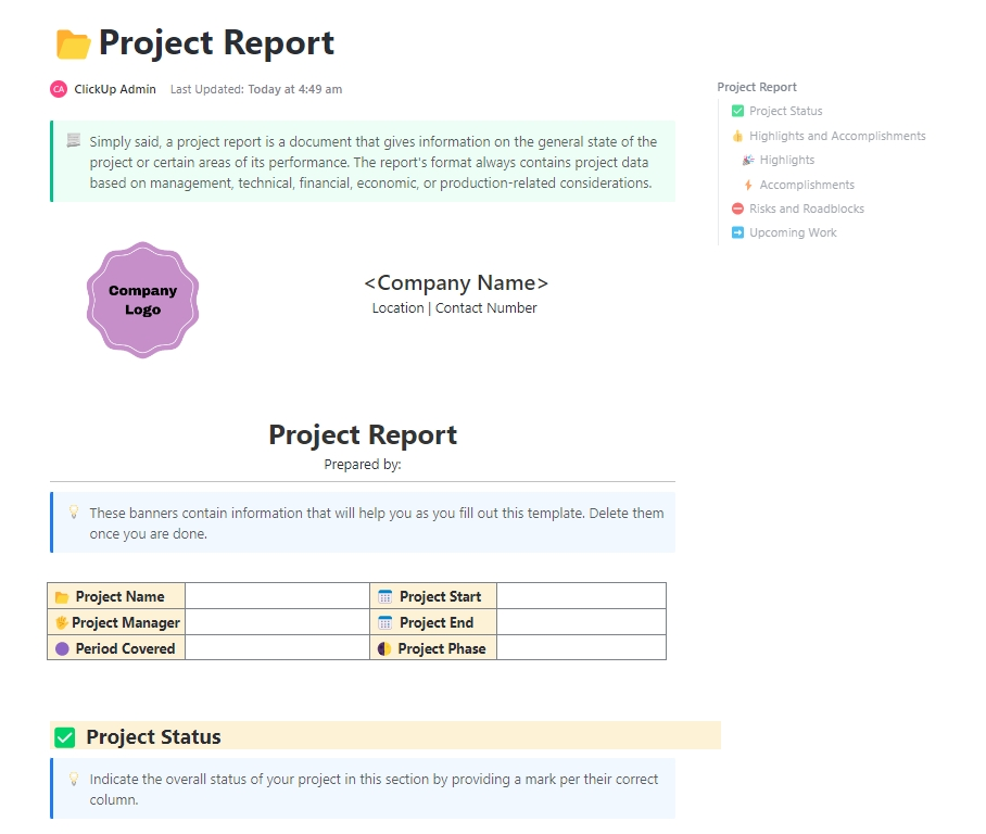 ClickUp Project Report
