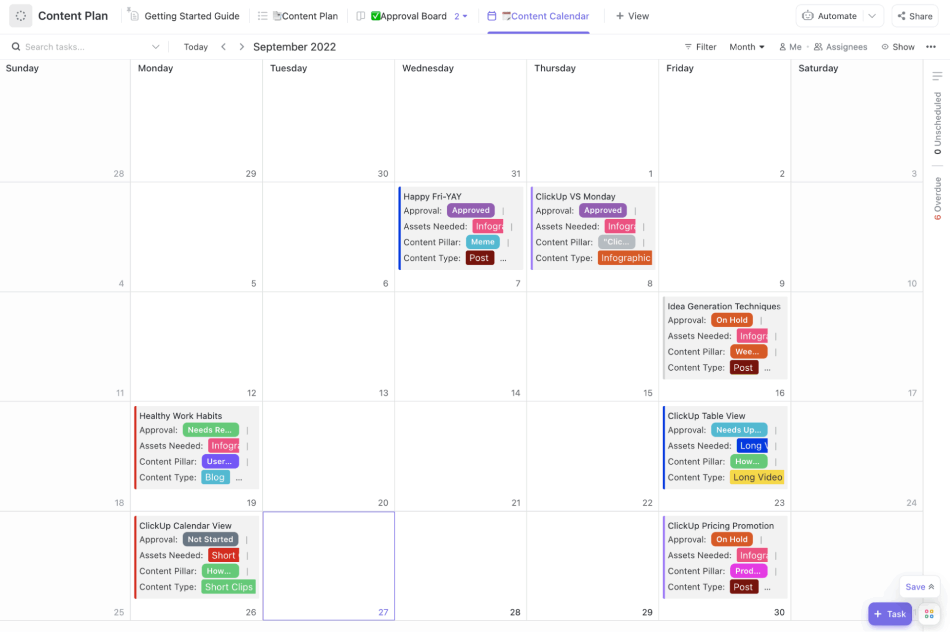 ClickUp's Content Plan