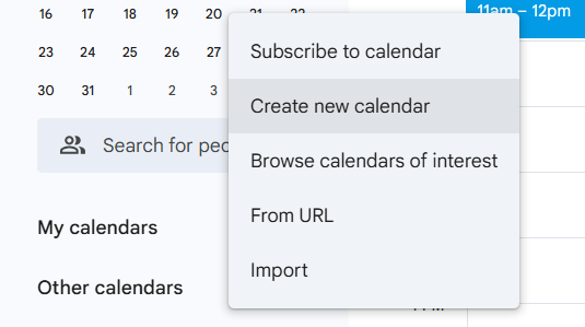 Create a New Calendar- How to Manage Event