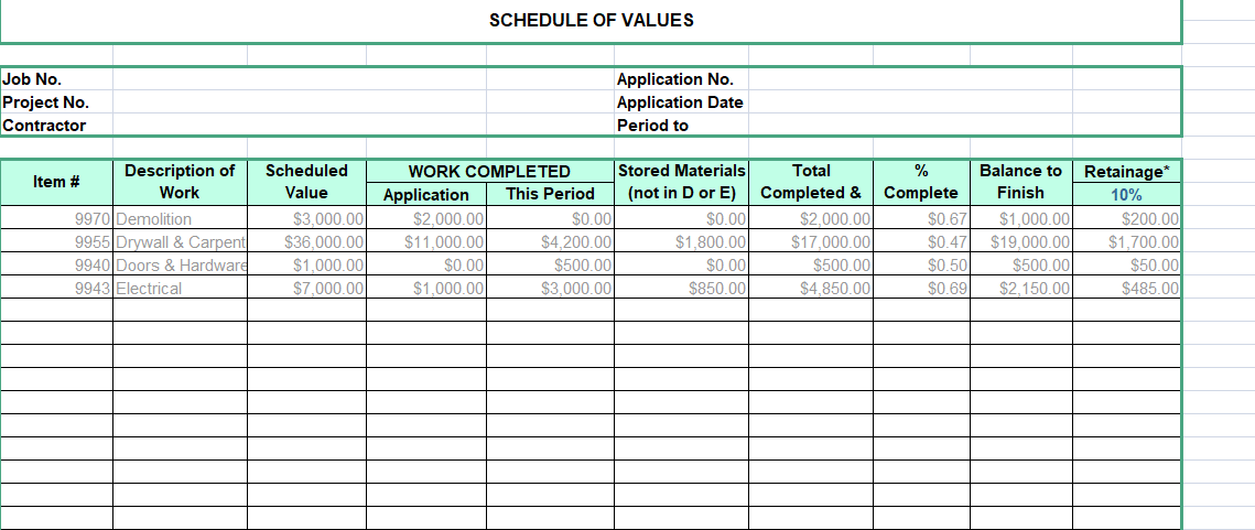 CrewCost-tabel met waarden Excel-sjabloon: Sjabloon voor een tabel met waarden