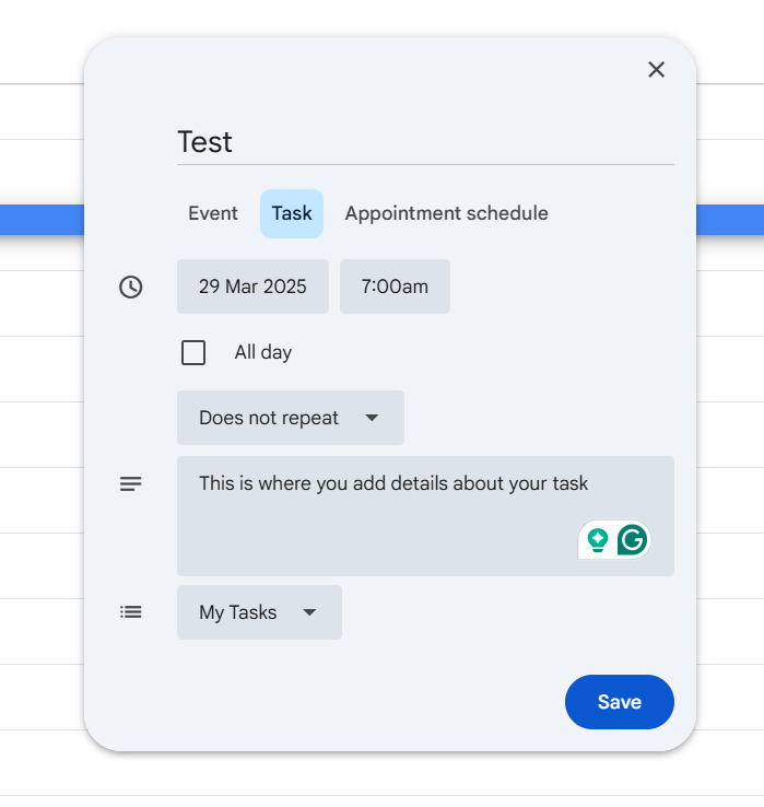 Enter Task Details- How to add, modify, and track tasks