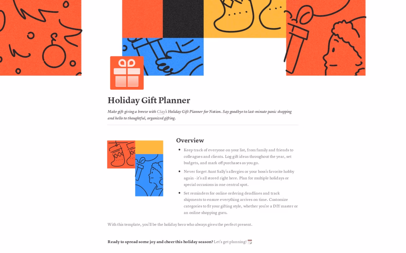 Holiday Gift Planner by Notion