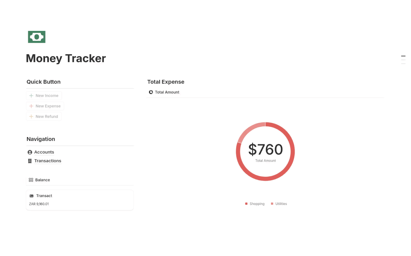 Money Tracker via Notion- Notion habit tracker templates