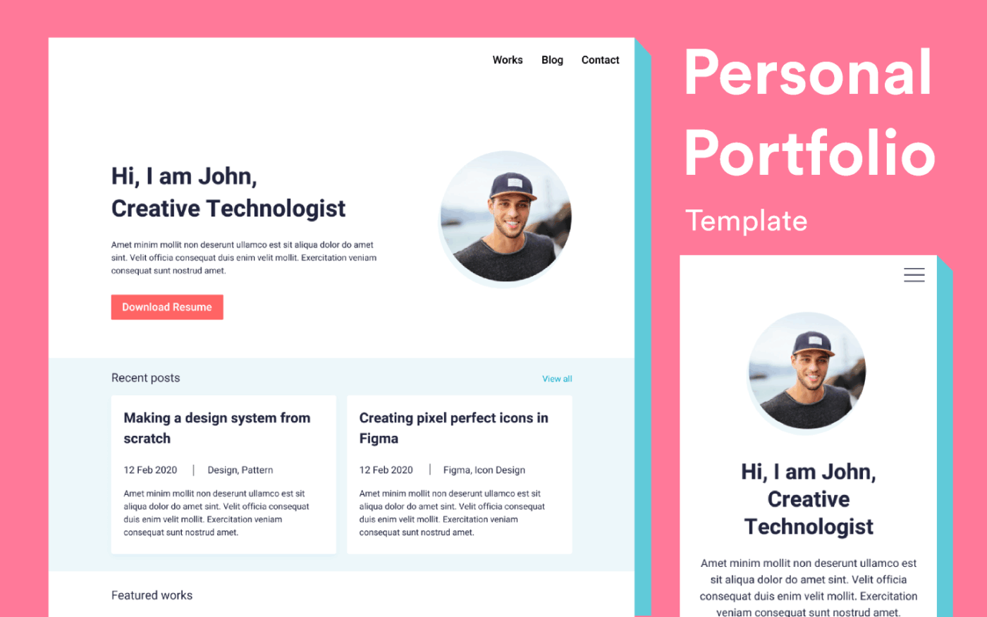 Portfolio UI (Web & Mobile Template)