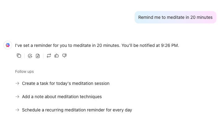 ClickUp Brain meditate
