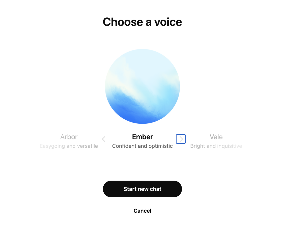 Choose a voice in ChatGPT Voice Mode
