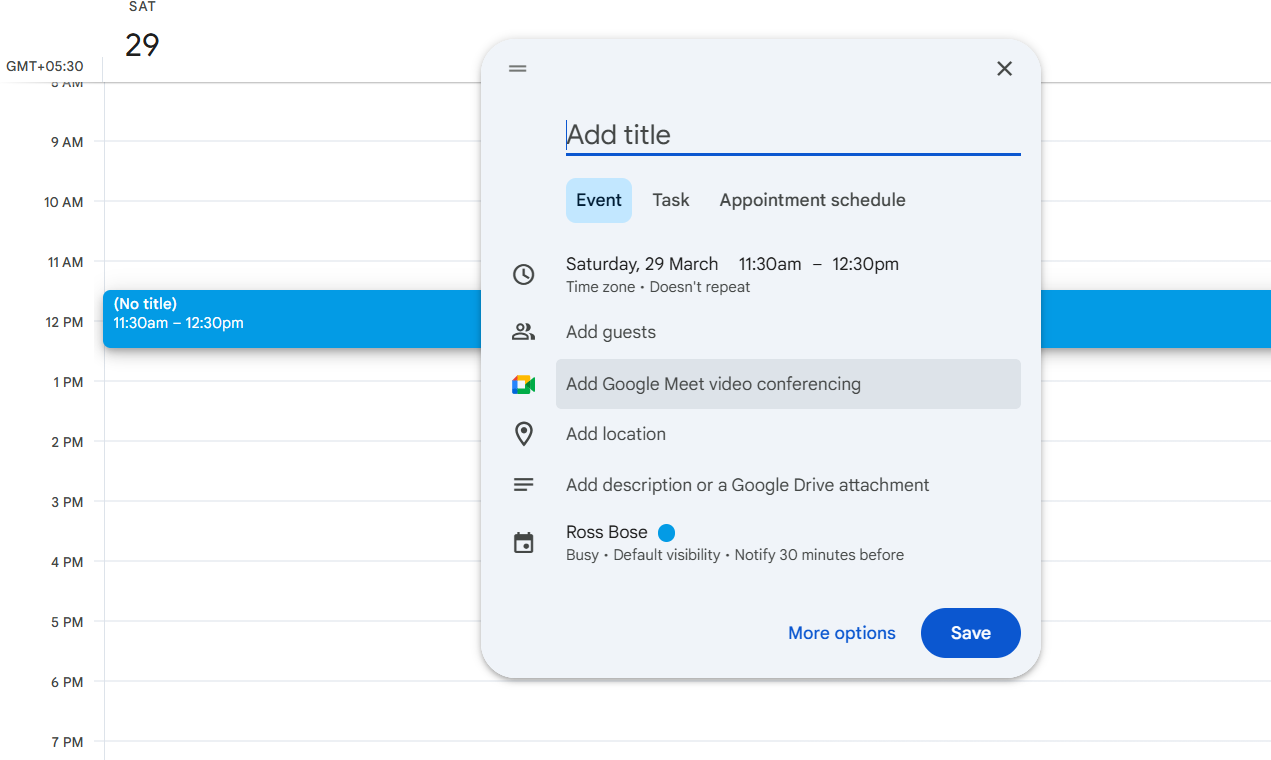 Select Date & Time- How to create  Events