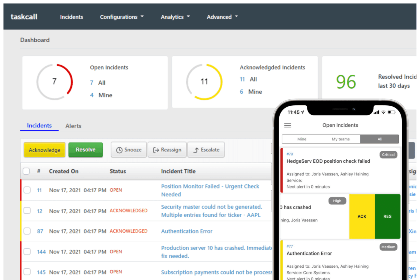 TaskCall (le meilleur choix pour une gestion des incidents abordable avec automatisation)