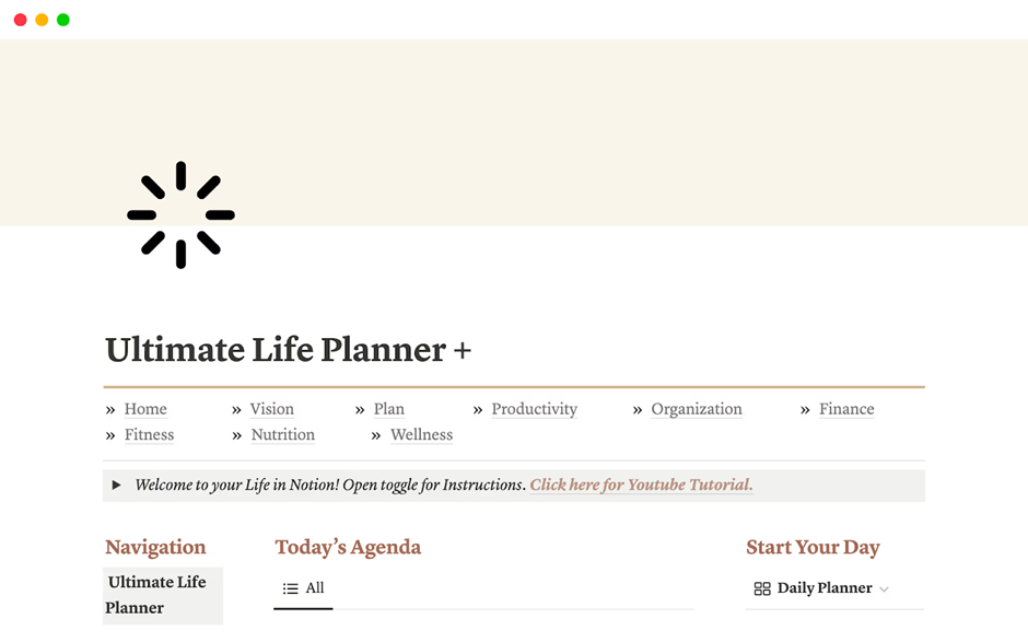 Ultimate Life Planner Template: notion planner templates